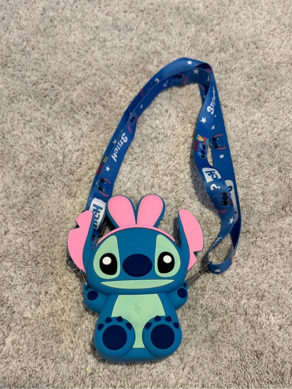 Stitch Silicone Crossbody Bag for Kids - Blue/Pink